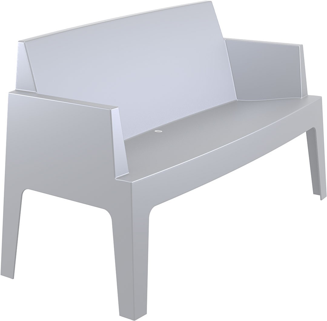 Canape Box avec accoudoirs gris clair