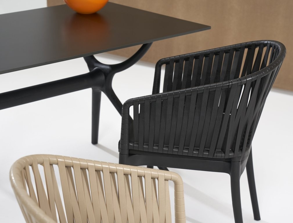   Chaise PORTOFINO NOIRE Avec Accoudoirs