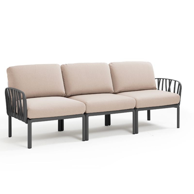 kare mobilier, MOBILIER DE JARDIN,Canapé GARDA 3 PLACES EN FIBRE DE VERRE