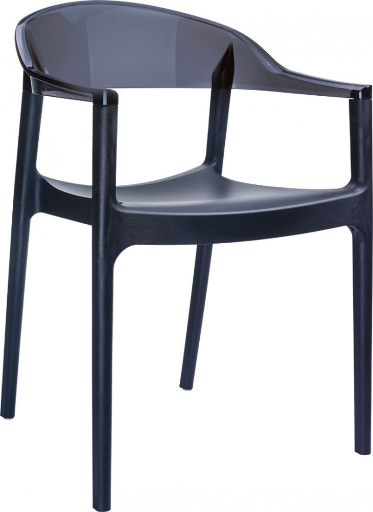 kare mobilier, MOBILIER DE COLLECTIVITÉ,Chaise CARMEN ASSISE EN NOIRE + DOS NOIRE TRANSPARENT