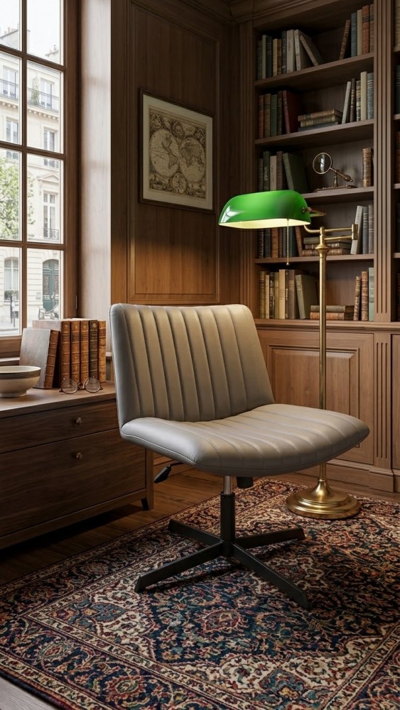 Chaise Crozet en Simili Cuir Grège