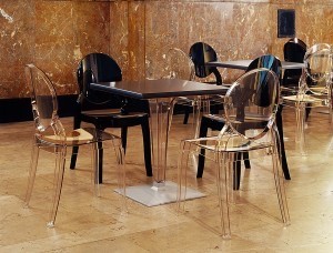 kare mobilier, MOBILIER DE COLLECTIVITÉ,Chaise Elizabeth en polycarbonate noire opaque