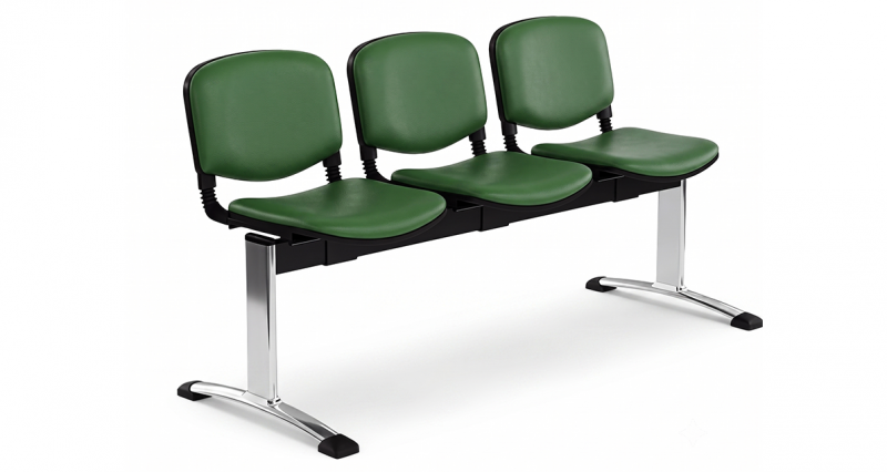 kare mobilier, SIÈGES,Chaise Jumelée ISO - 3 Places - Socle Chromé