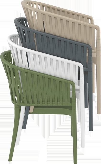 kare mobilier, MOBILIER DE COLLECTIVITÉ,Chaise PORTOFINO BLANC Avec Accoudoirs