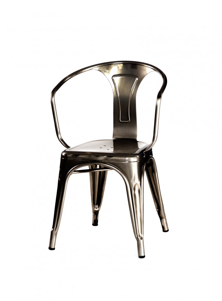 kare mobilier, MOBILIER DE COLLECTIVITÉ,Chaise TOLIX GALVANISE avec accoudoirs