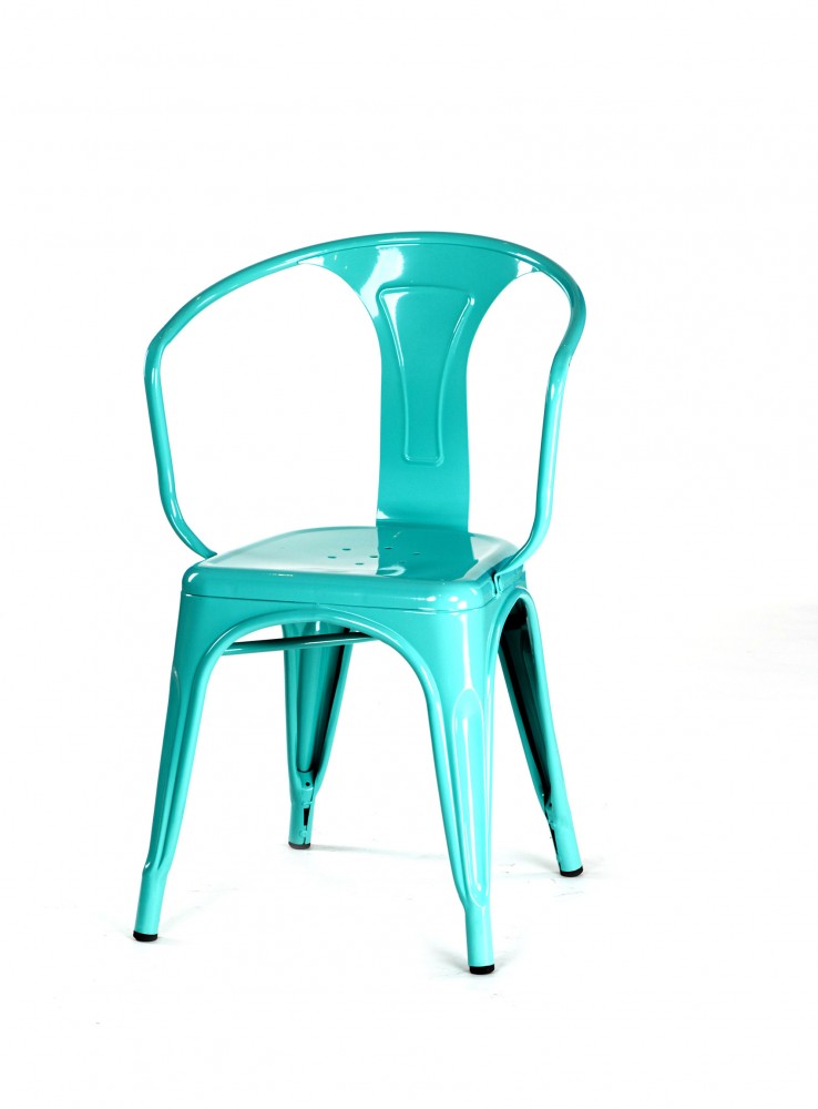 kare mobilier, MOBILIER DE COLLECTIVITÉ,Chaise TOLIX vert d'eau avec accoudoirs