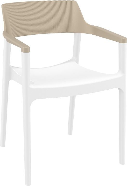kare mobilier, MOBILIER DE COLLECTIVITÉ,Chaise TULUM BLANC/TAUPE 