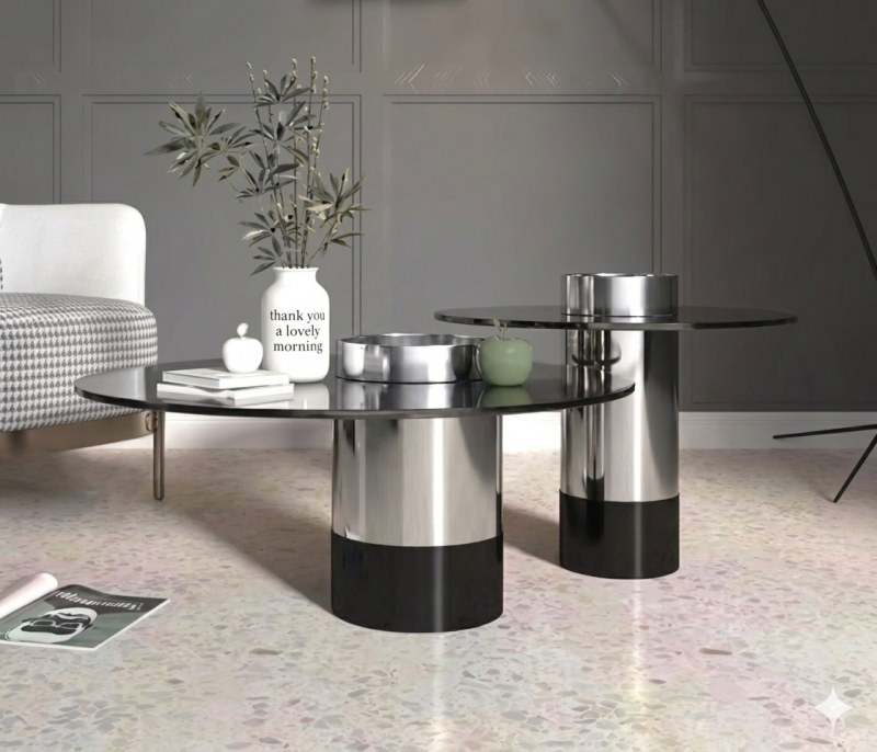 kare mobilier, Table basse &Table de coin,Ensemble de 2 tables basses DUKE