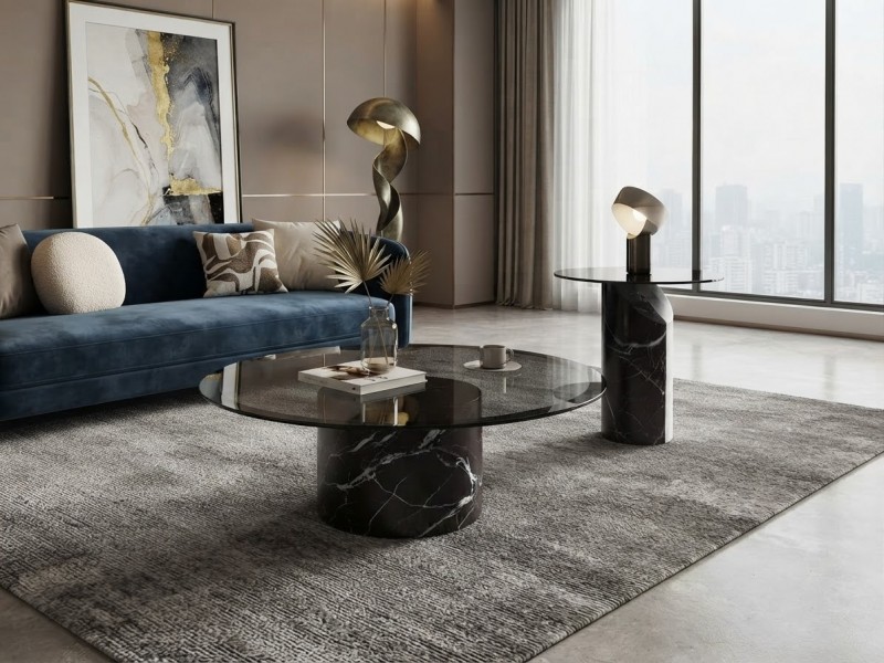 kare mobilier, Table basse &Table de coin,Ensemble de 2 tables basses ZIGGY