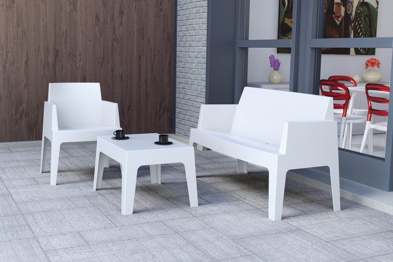 kare mobilier, MOBILIER DE COLLECTIVITÉ,Fauteuil et canape box avec accoudoirs blanc