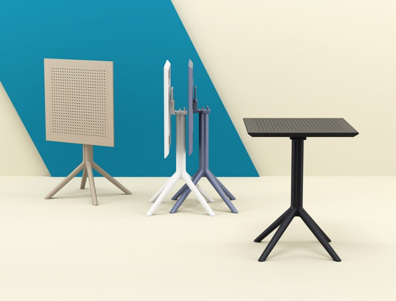 kare mobilier, Tables ,Table Sky rabattable 60x60cm Blanc