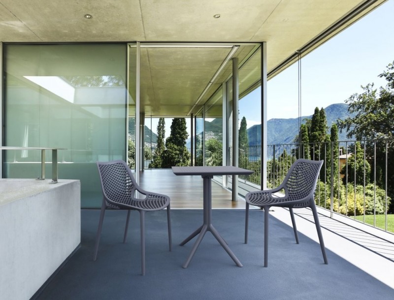 kare mobilier, Tables ,Table sky Rabattable 60X60cm Gris charbon