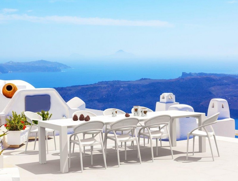 kare mobilier, Tables ,Table Vegas 100x180220 extensible blanc