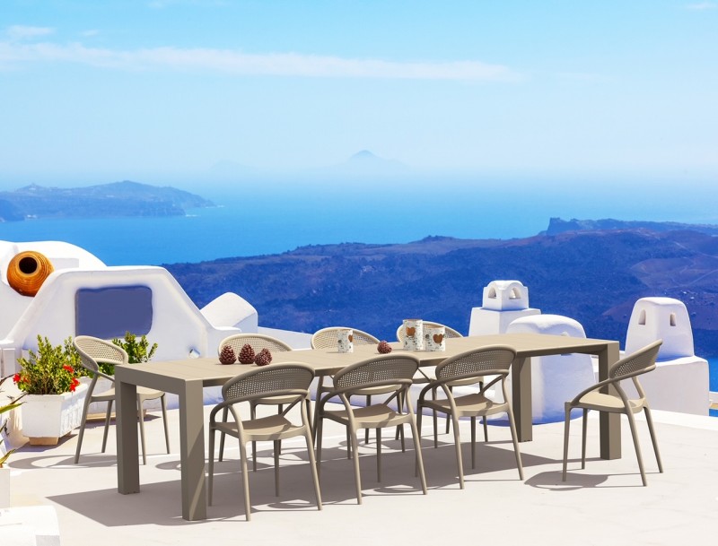 kare mobilier, Tables ,Table Vegas 100x180220 extensible taupe