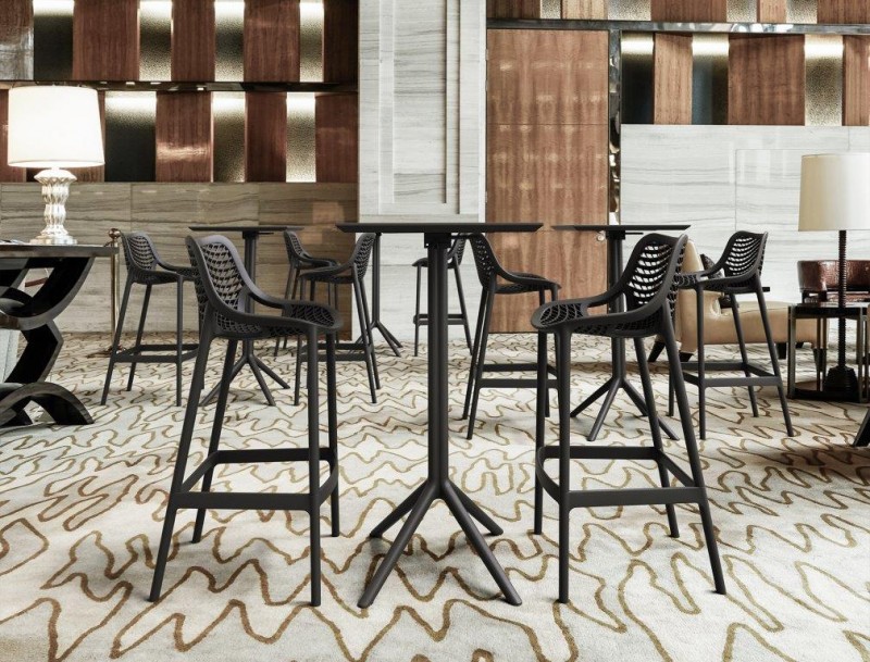 kare mobilier, MOBILIER DE COLLECTIVITÉ,Tabouret Air noire h75cm