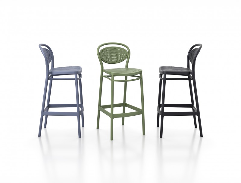 kare mobilier, MOBILIER DE COLLECTIVITÉ,Tabouret Marcel vert h65cm